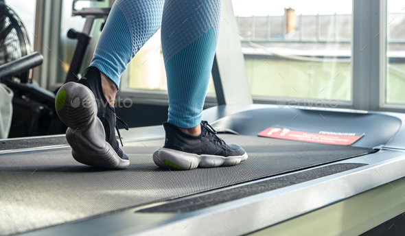 Shoes store on treadmill